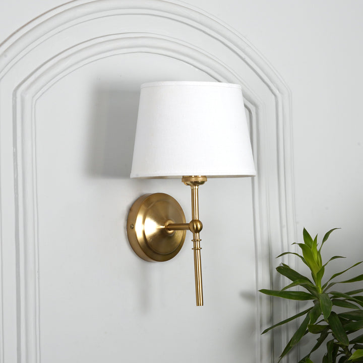 Dryden Shine Brass Finish Metal Wall Light