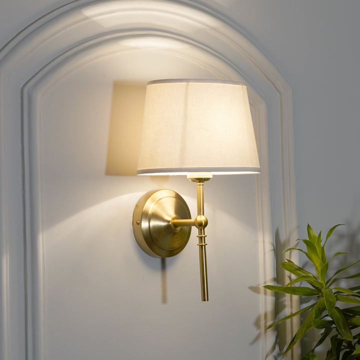 Dryden Shine Brass Finish Metal Wall Light