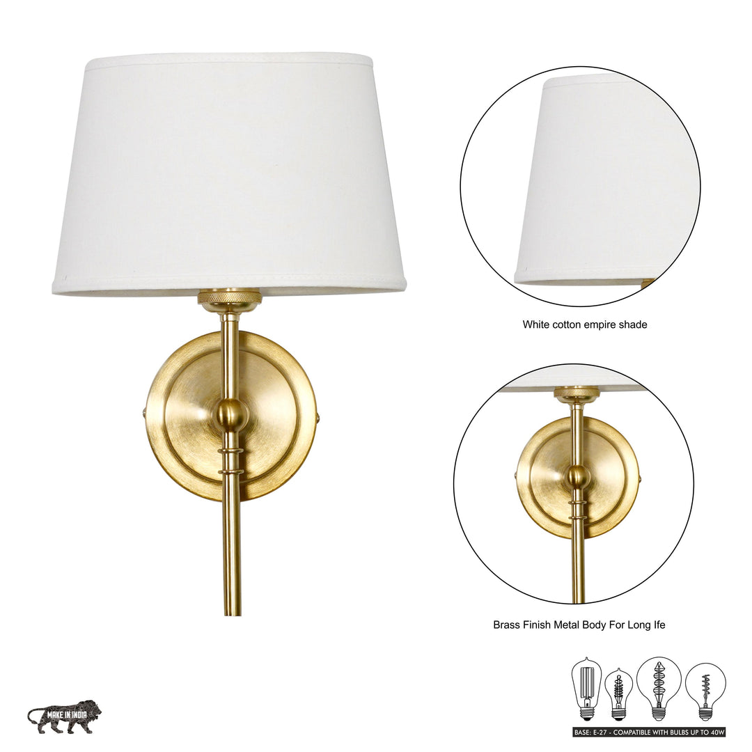 Dryden Shine Brass Finish Metal Wall Light