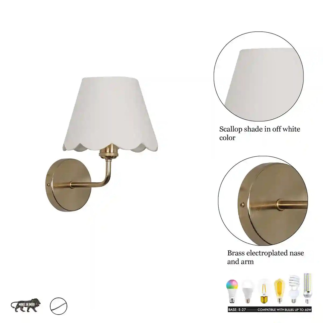 Sadie Shine Brass Metal Finish Wall Light