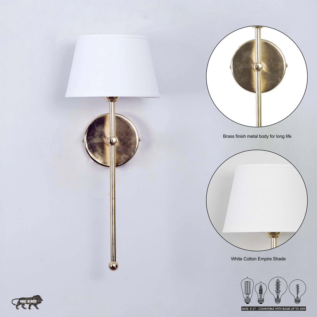 WOODY Metal Shine Brass Finish Wall Light