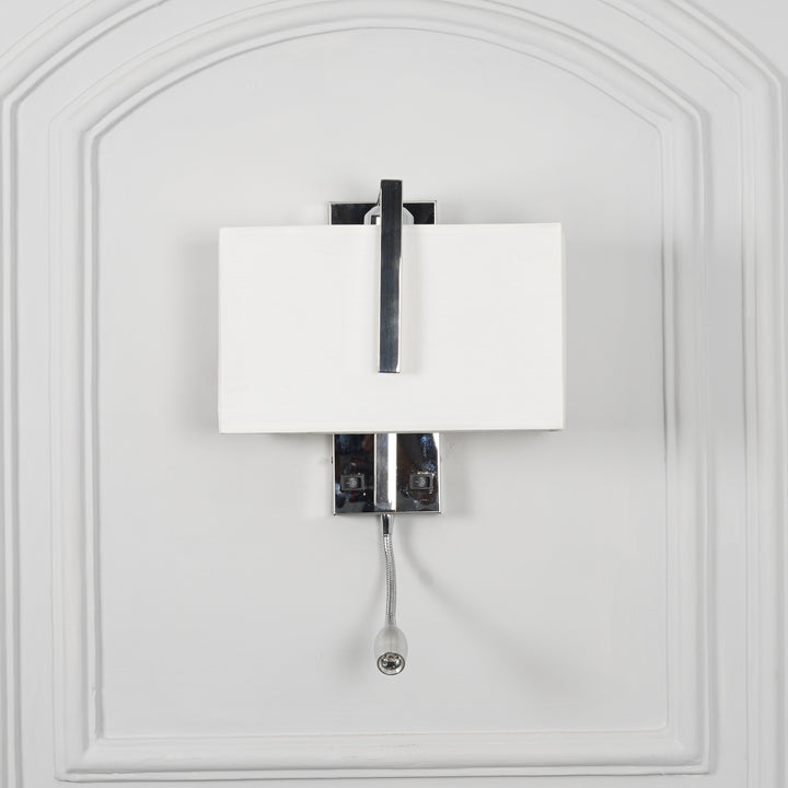 BAMPTON LED downlighter Wall Light With White Cotton Shade