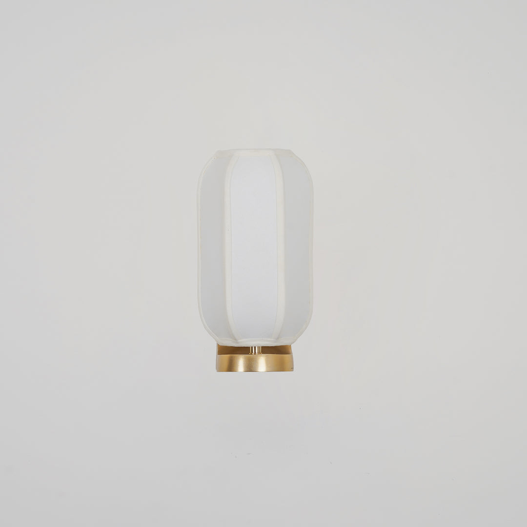 ALVENA Premium Handmade Cotton Shade Wall Light with Brass Finish Metal Base