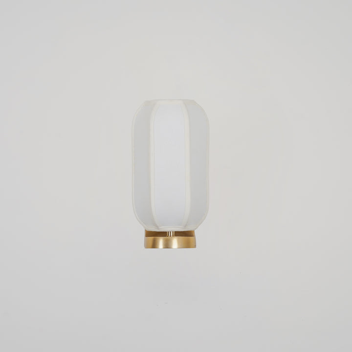 ALVENA Premium Handmade Cotton Shade Wall Light with Brass Finish Metal Base