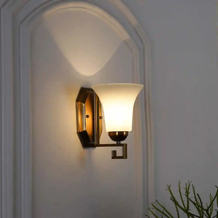 Locus Glass and Metal Single Shade Wall Light