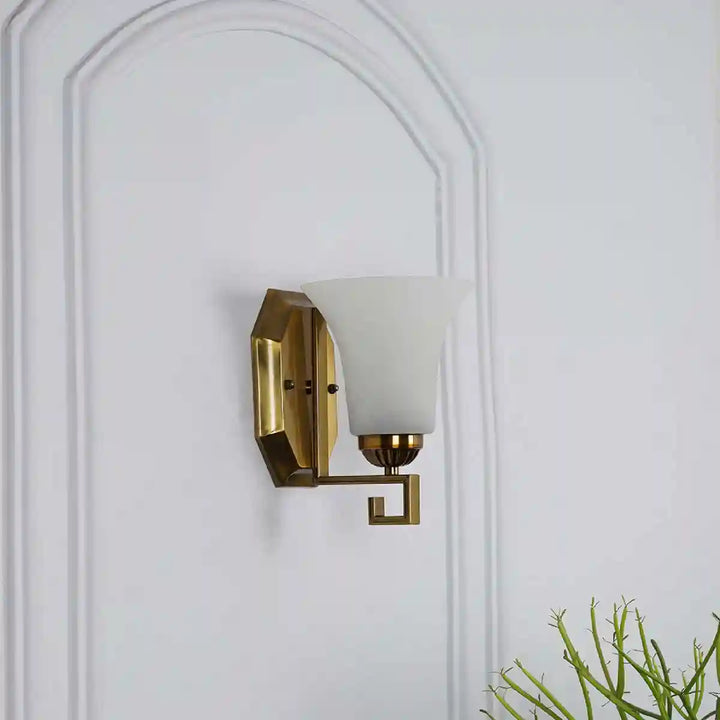 Locus Glass and Metal Single Shade Wall Light