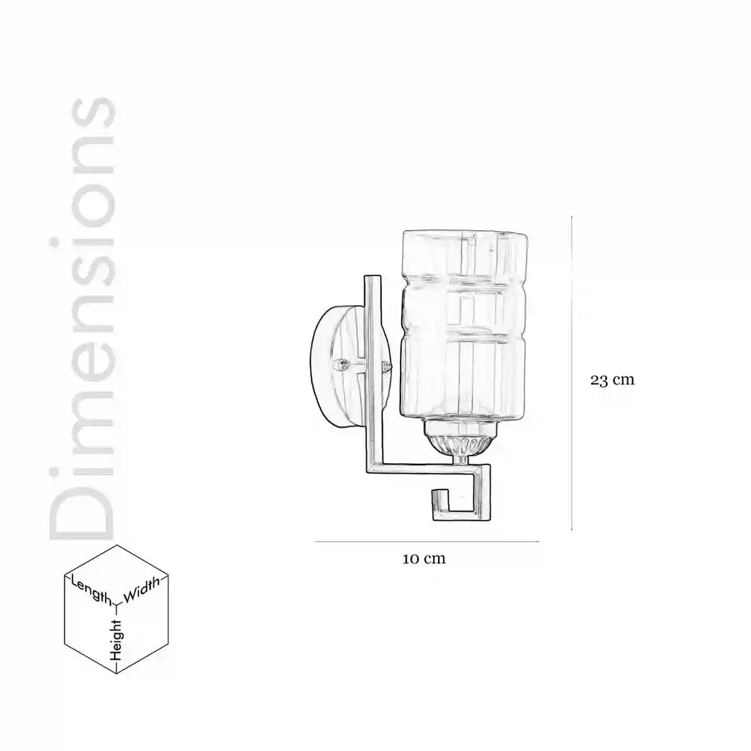 Barbour Glass and Metal Wall Light