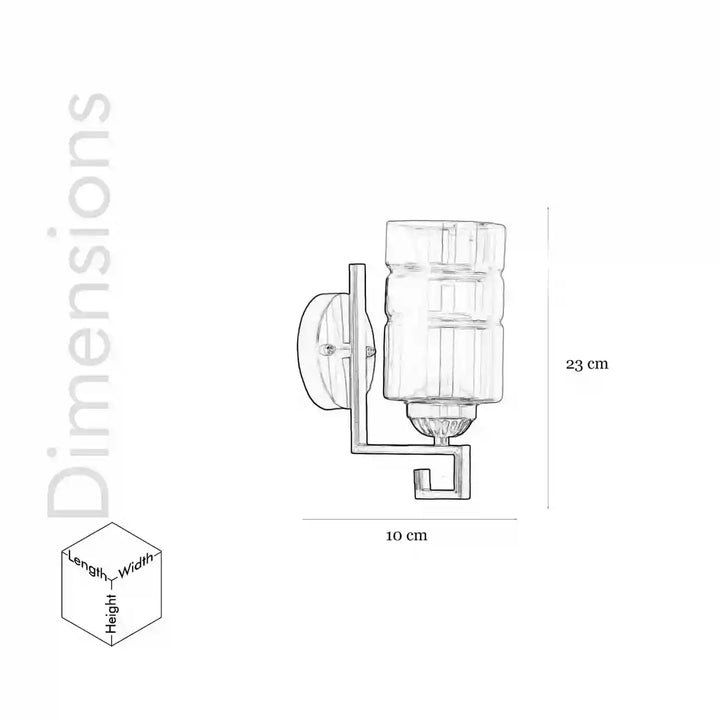 Barbour Glass and Metal Wall Light