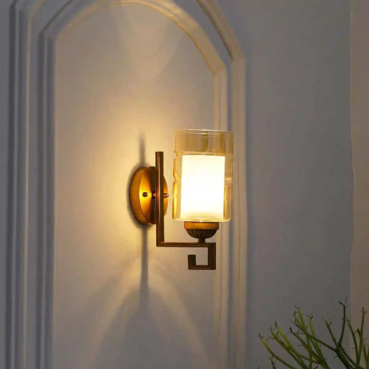 Barbour Glass and Metal Wall Light