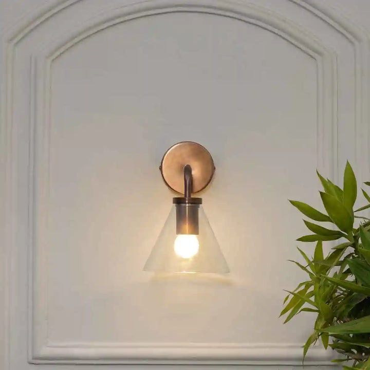 Torse Glass and Metal Wall Light