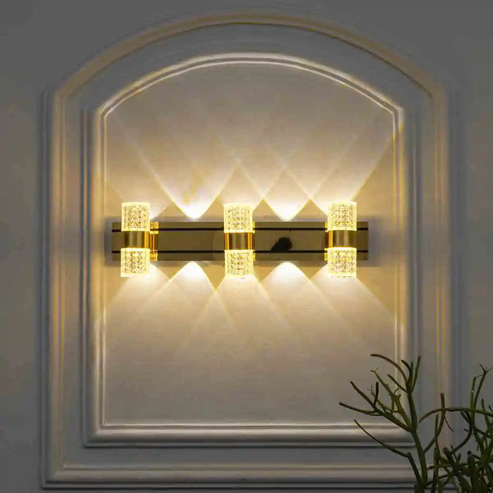 Jayso Glass And Metal LED Wall Light