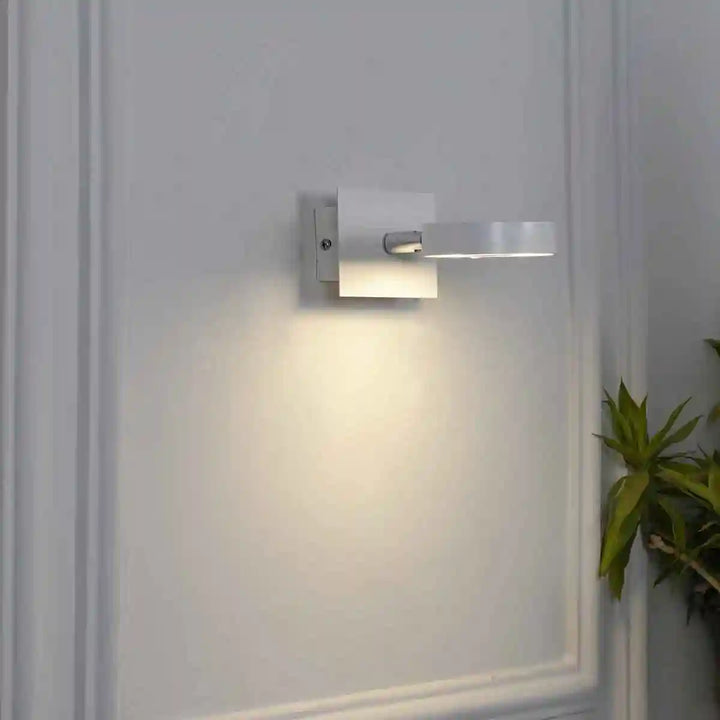 Salto Single LED Wall Light In White And Nickel Finish