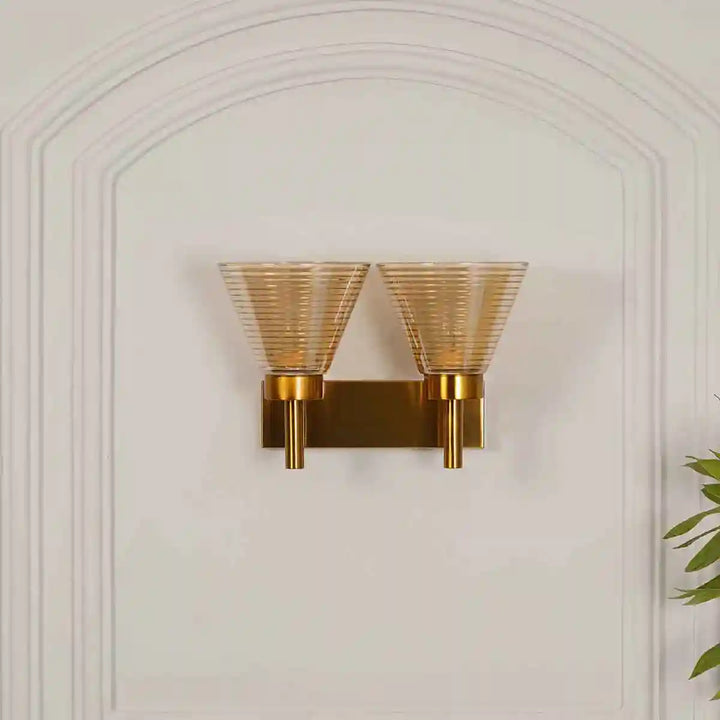 Sagara Dual Light Antique Brass Wall Light