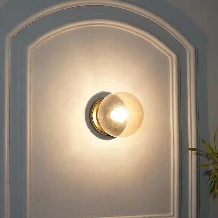 Carter Shine Brass & Amber finish Wall Light