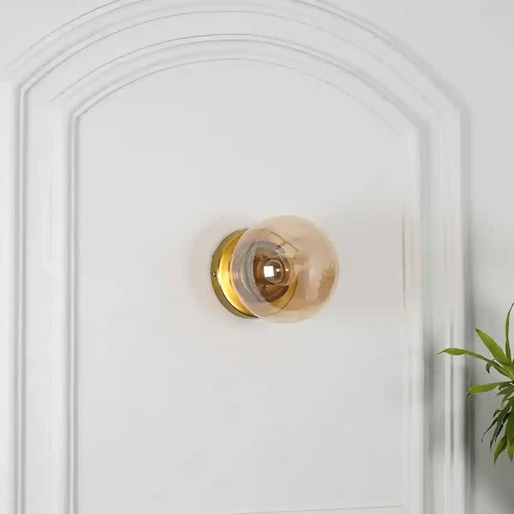 Carter Shine Brass & Amber finish Wall Light