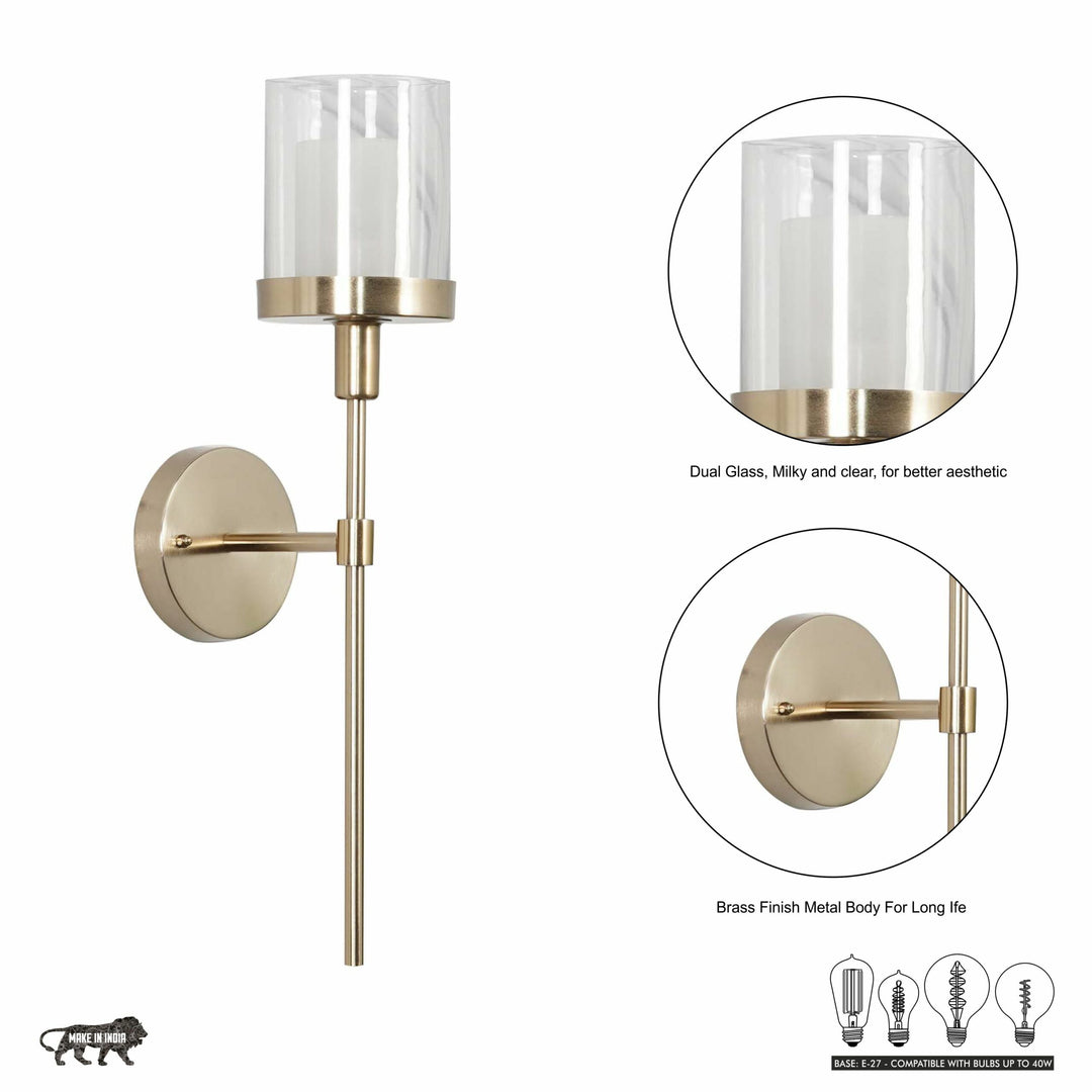 Cairo Shine Brass Metal Finish Wall Light