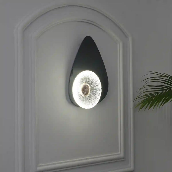 Gingle LED Flush Wall Light In Black, Brass & Clear Finish