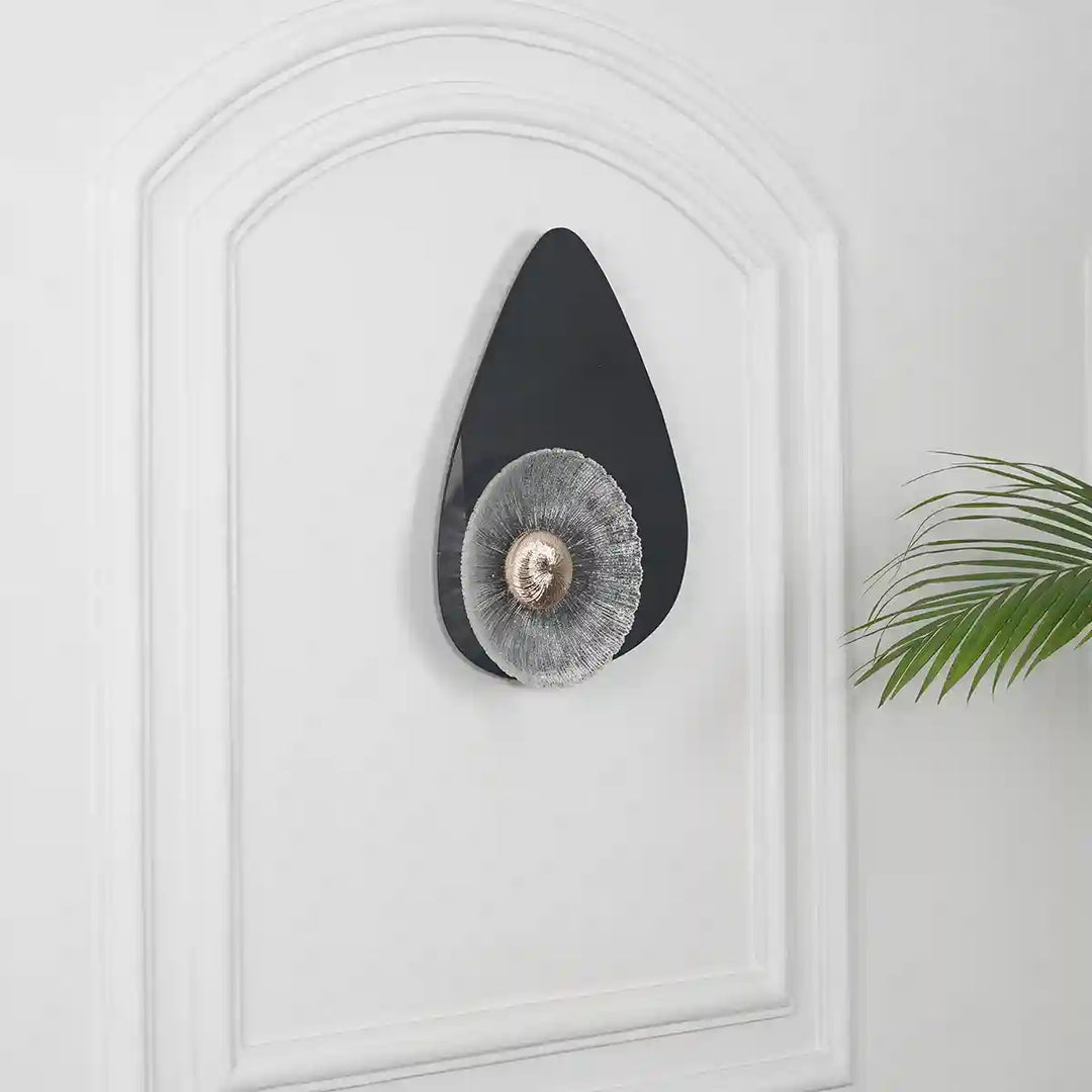 Gingle LED Flush Wall Light In Black, Brass & Clear Finish