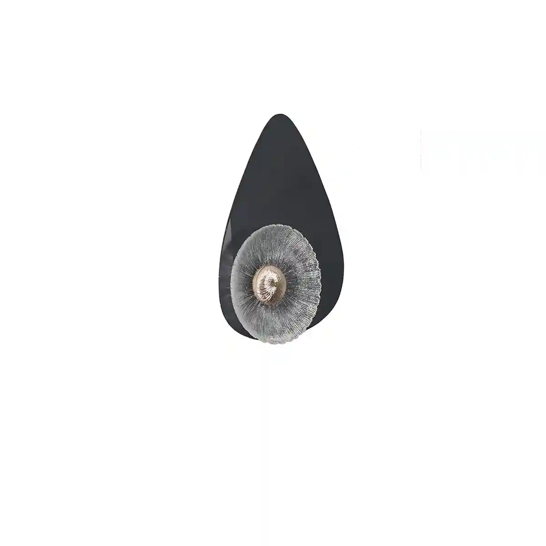 Gingle LED Flush Wall Light In Black, Brass & Clear Finish