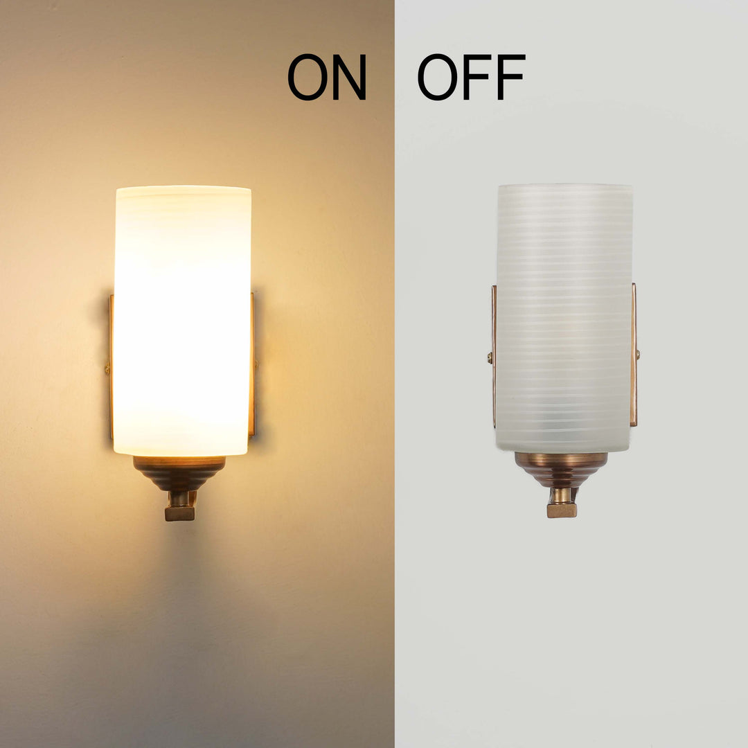 ANDRETTI Single Light Bathroom Wall Fitting In Metal with White Glass