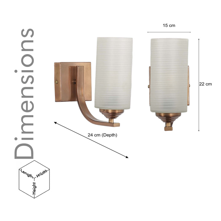 ANDRETTI Single Light Bathroom Wall Fitting In Metal with White Glass