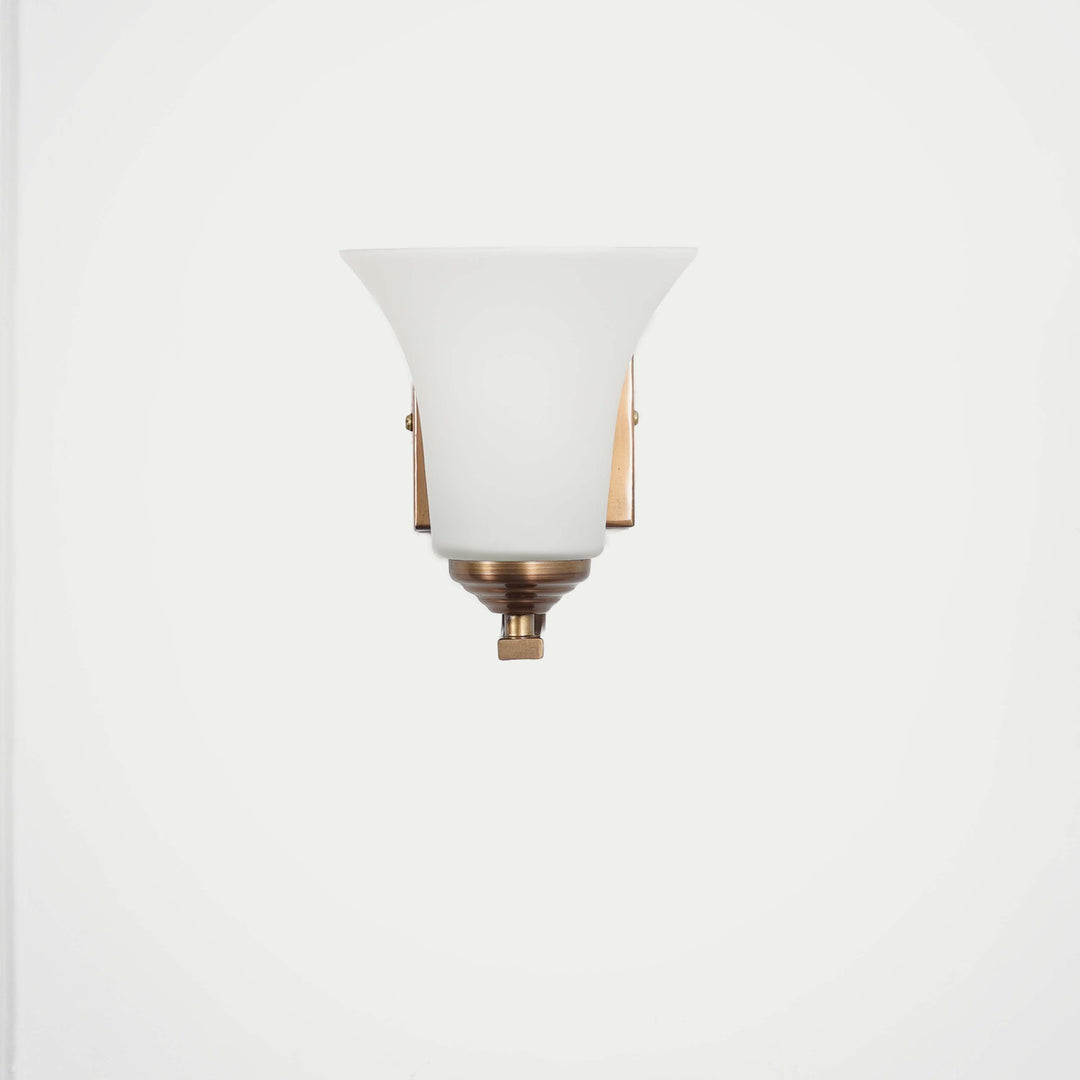 ANDRETTI Single Light Bathroom Wall Fitting In Metal with White Glass