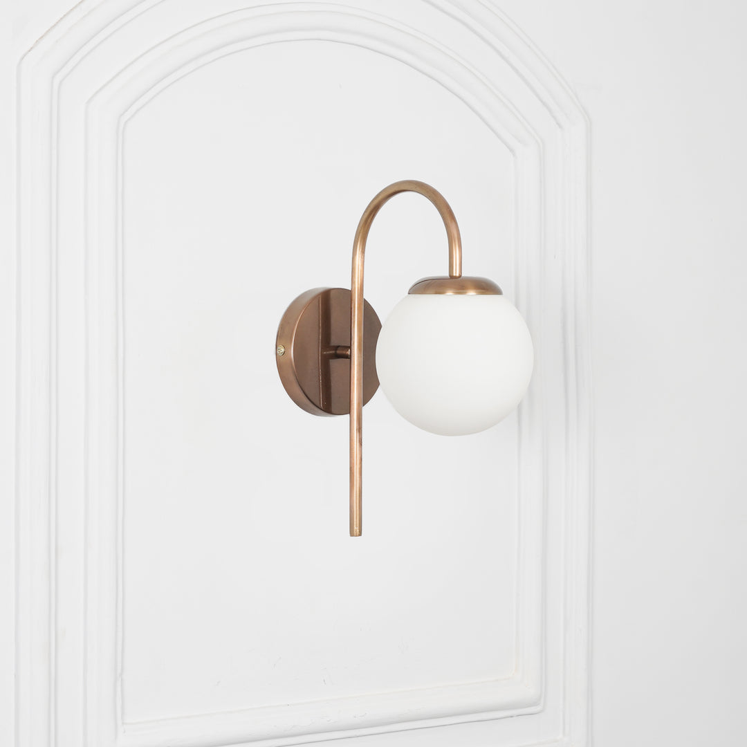 CARTER Single Light Wall Fitting In Metal With Opal Frosted White Glass