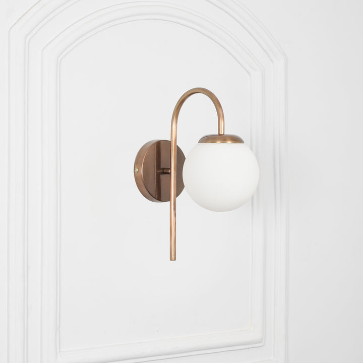 CARTER Single Light Wall Fitting In Metal With Opal Frosted White Glass