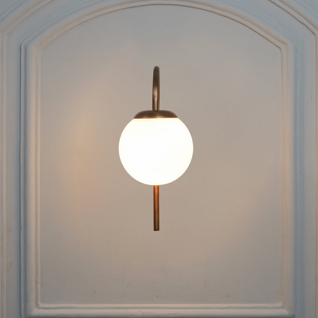 CARTER Single Light Wall Fitting In Metal With Opal Frosted White Glass