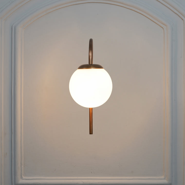 CARTER Single Light Wall Fitting In Metal With Opal Frosted White Glass