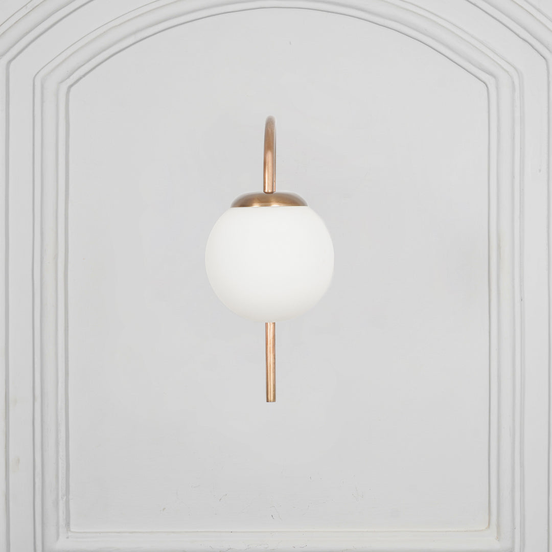 CARTER Single Light Wall Fitting In Metal With Opal Frosted White Glass