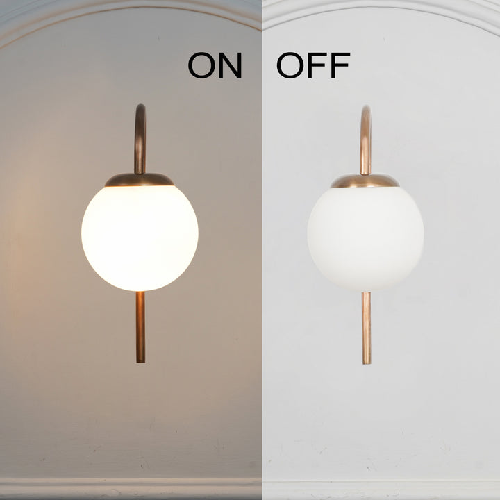 CARTER Single Light Wall Fitting In Metal With Opal Frosted White Glass