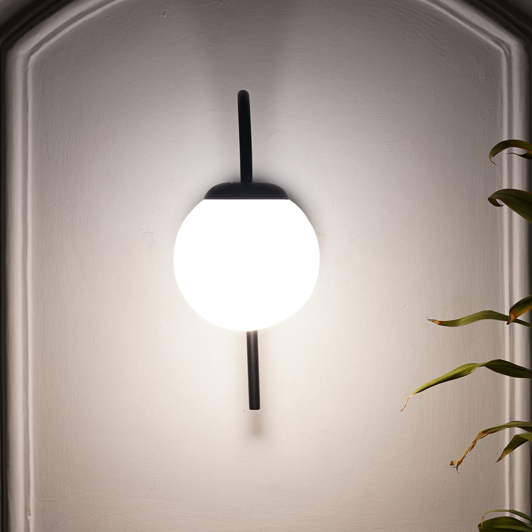 CARTER Single Light Wall Fitting In Metal With Opal Frosted White Glass