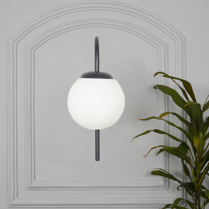 CARTER Single Light Wall Fitting In Metal With Opal Frosted White Glass