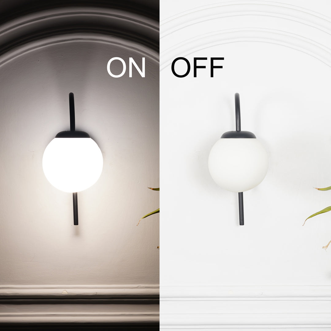 CARTER Single Light Wall Fitting In Metal With Opal Frosted White Glass