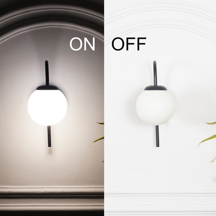 CARTER Single Light Wall Fitting In Metal With Opal Frosted White Glass