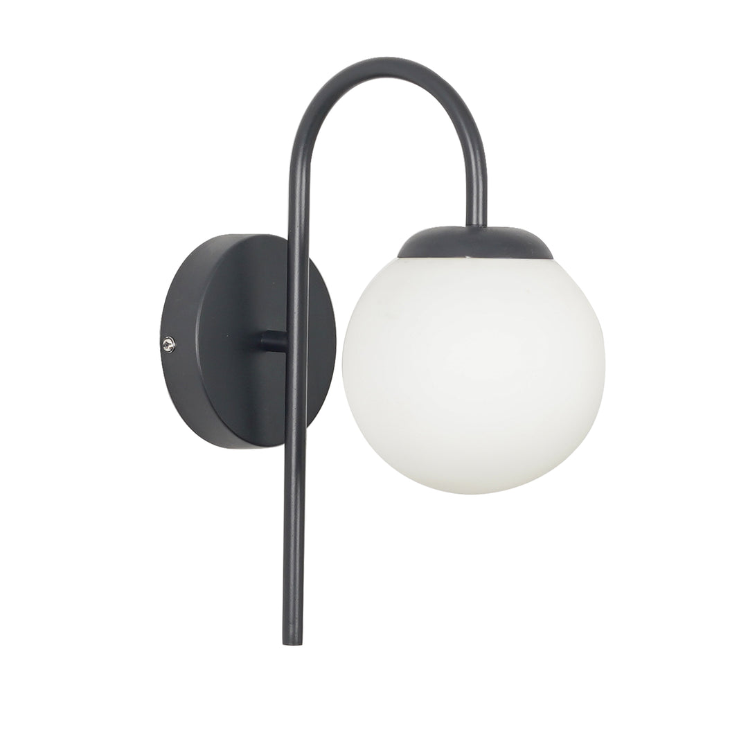 CARTER Single Light Wall Fitting In Metal With Opal Frosted White Glass