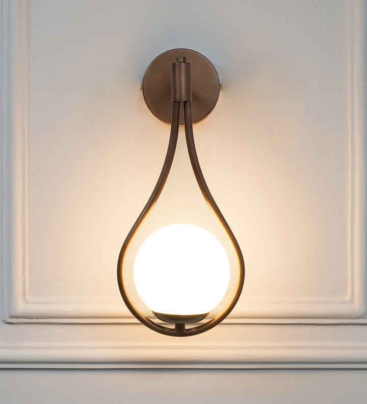 BIRDS Single Light Wall Fitting In Metal with Opal Frosted White Glass