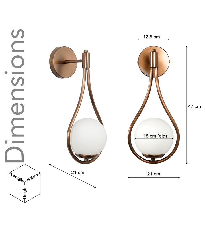 BIRDS Single Light Wall Fitting In Metal with Opal Frosted White Glass