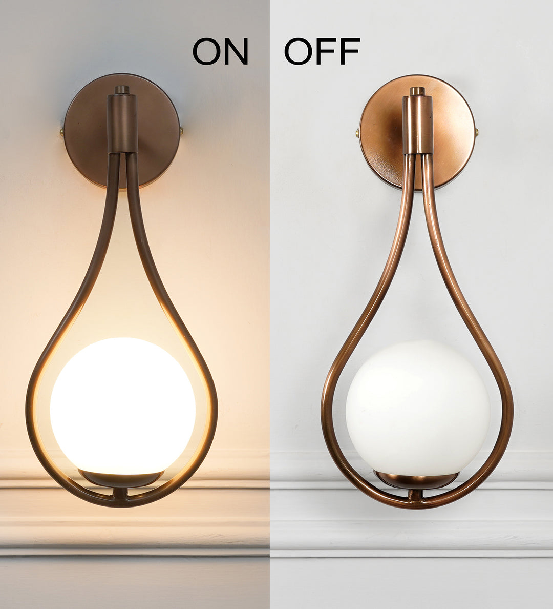 BIRDS Single Light Wall Fitting In Metal with Opal Frosted White Glass