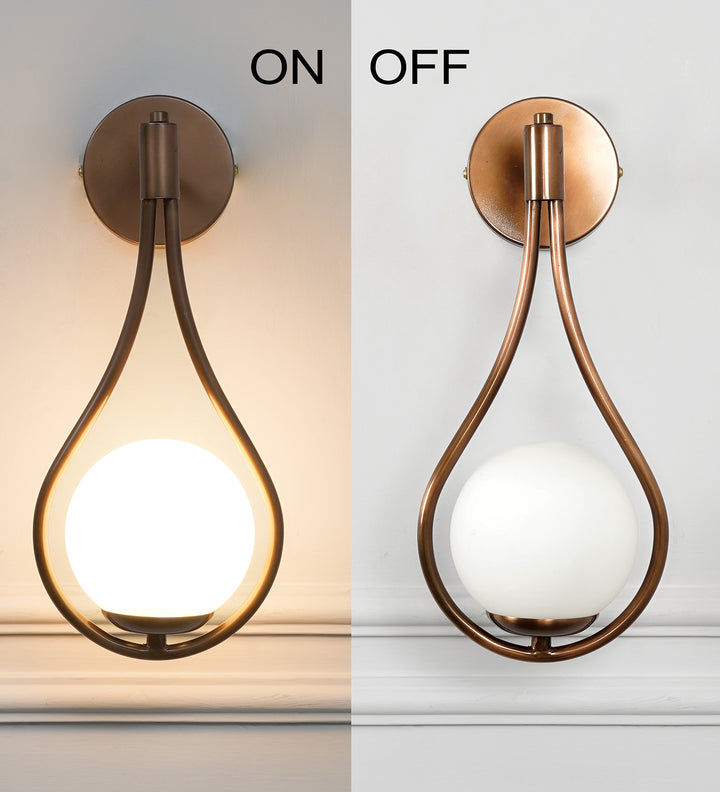 BIRDS Single Light Wall Fitting In Metal with Opal Frosted White Glass