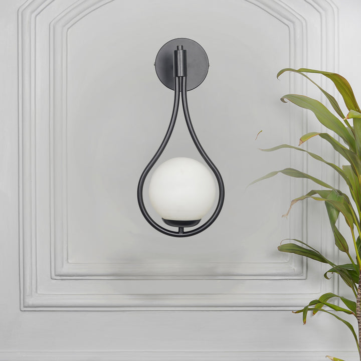 BIRDS Single Light Wall Fitting In Metal with Opal Frosted White Glass
