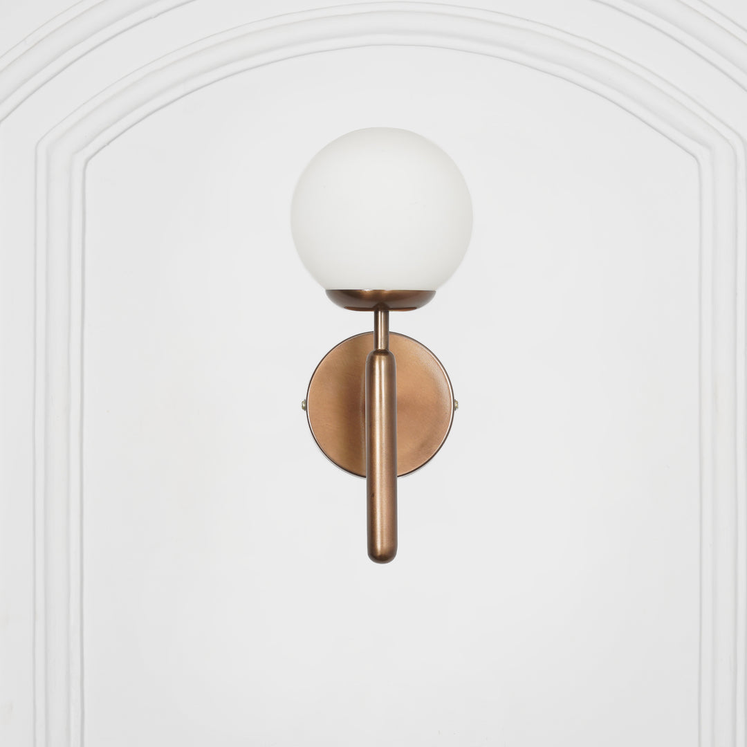 DIVINA Single Light Wall Fitting In Metal with Opal Frosted White Glass