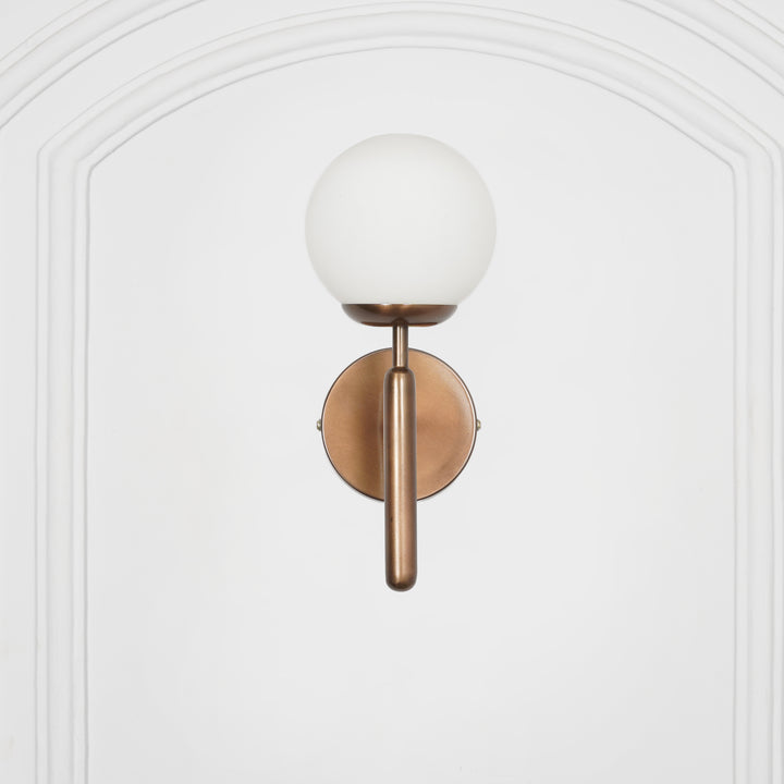 DIVINA Single Light Wall Fitting In Metal with Opal Frosted White Glass