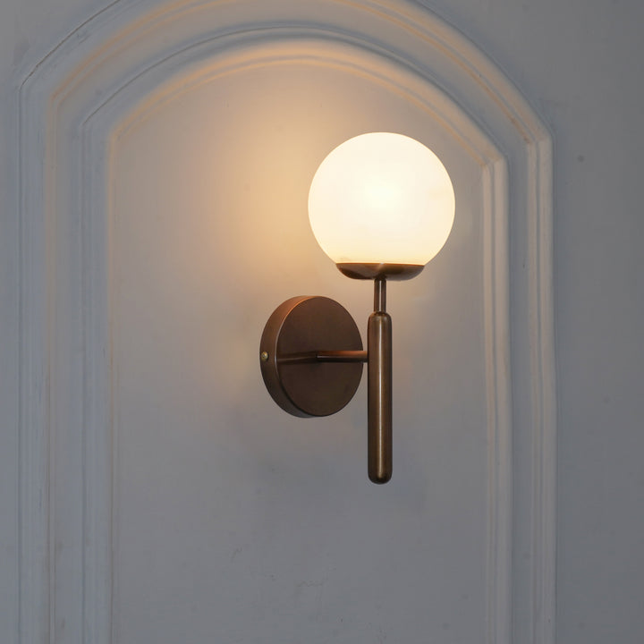 DIVINA Single Light Wall Fitting In Metal with Opal Frosted White Glass