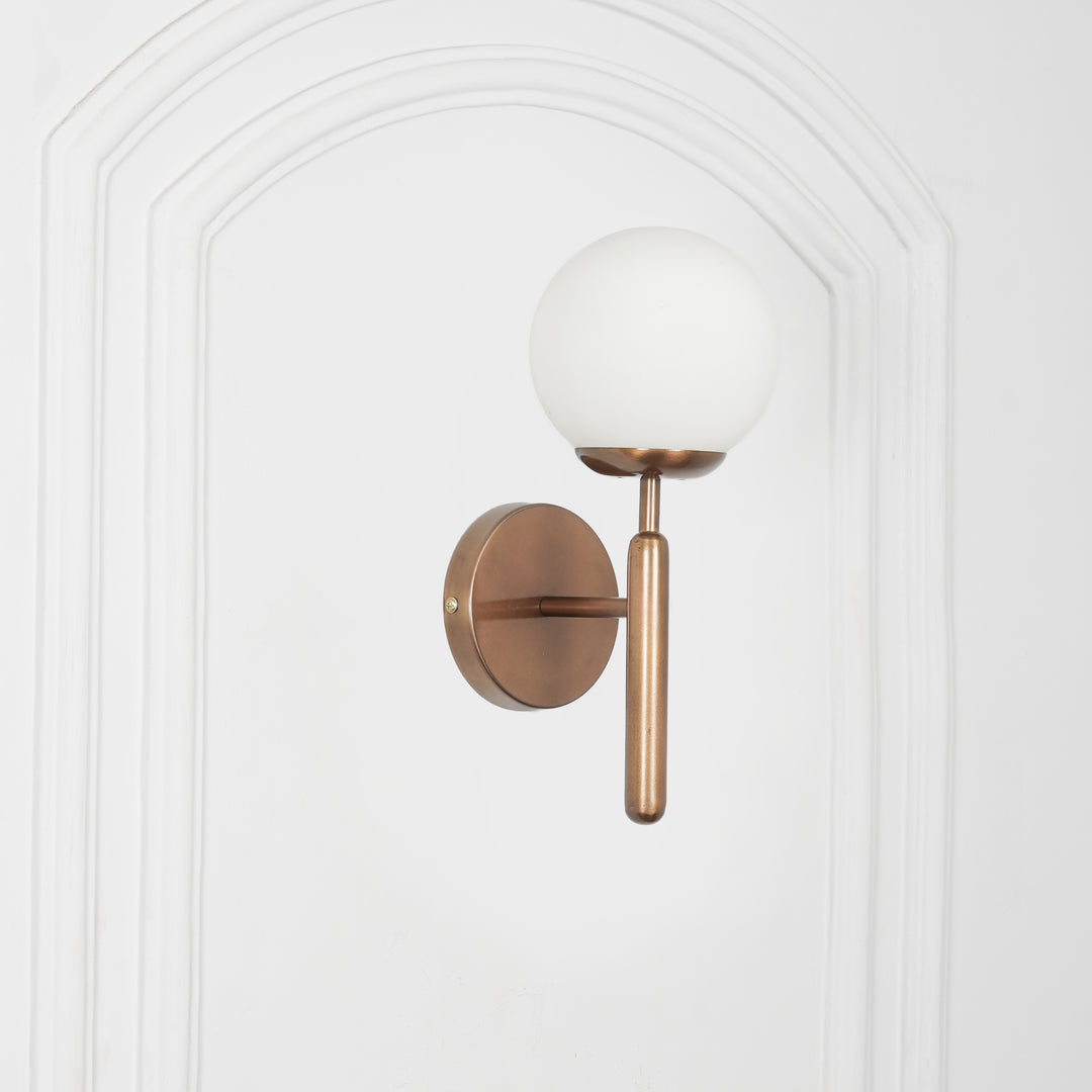 DIVINA Single Light Wall Fitting In Metal with Opal Frosted White Glass