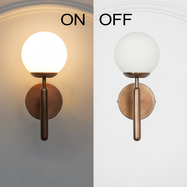 DIVINA Single Light Wall Fitting In Metal with Opal Frosted White Glass