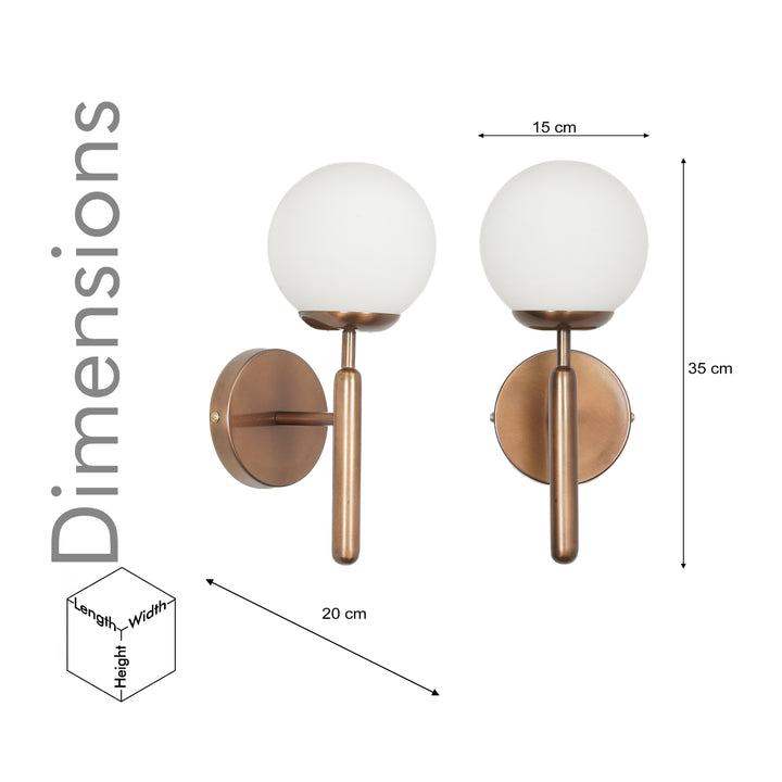 DIVINA Single Light Wall Fitting In Metal with Opal Frosted White Glass