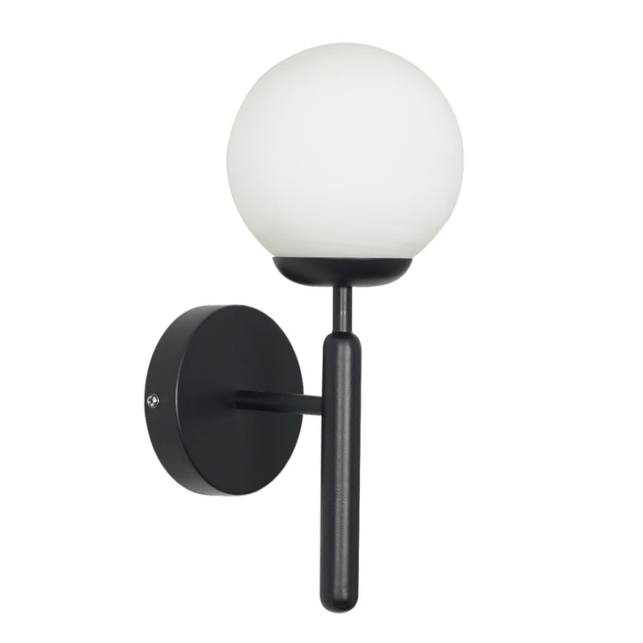 DIVINA Single Light Wall Fitting In Metal with Opal Frosted White Glass