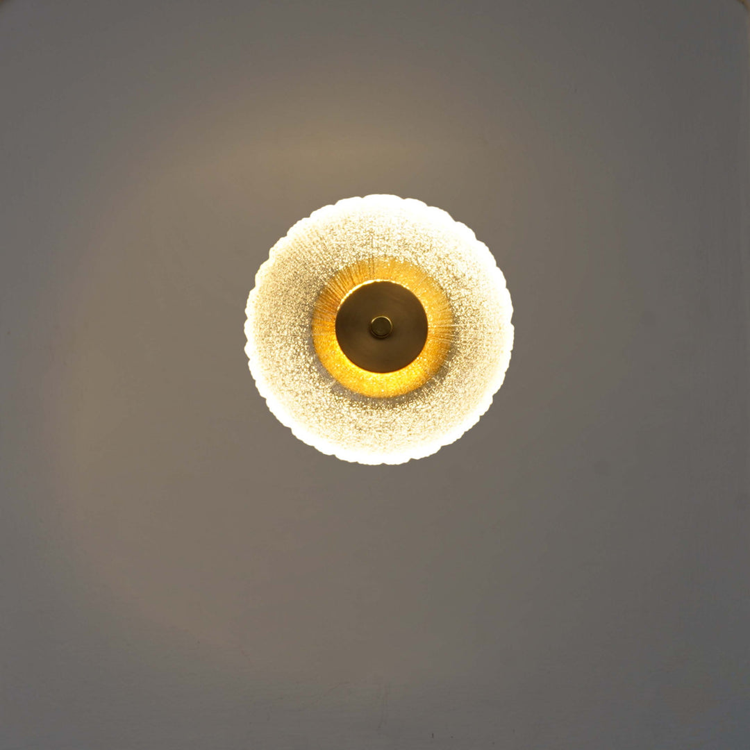 AXTON Integrated Single Light LED Wall Fitting In Brass Finish Metal With Frosted White Glass